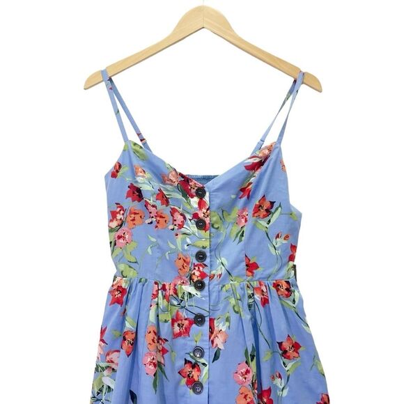 NWT Vince Camuto Button Front Floral Sundress Cornflower Blue Pink Size 4 NEW - Picture 5 of 10